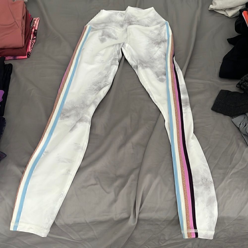 Spiritual Gangster cloud tie dye striped retro yoga legging sz XS